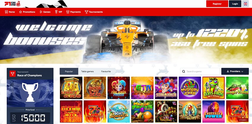 F1 Casino Home Page