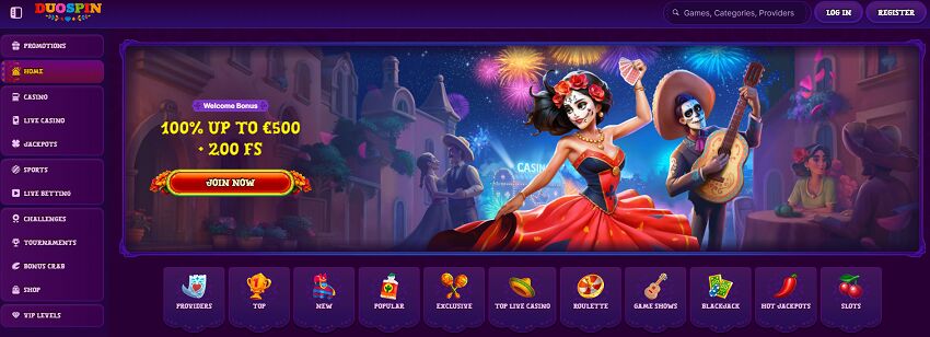 Duospin Casino Home Page