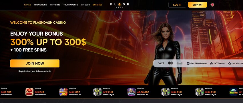 FlashData Casino Home Page