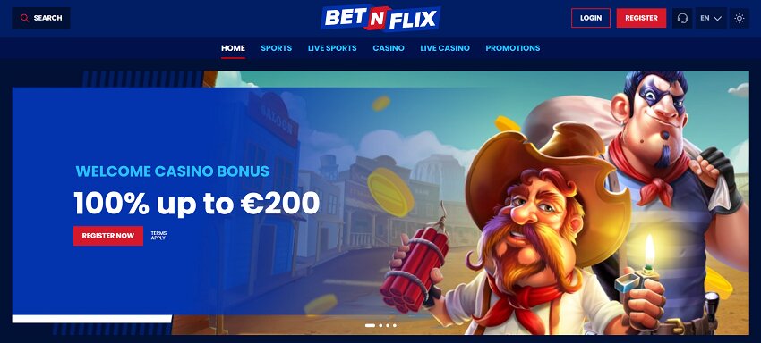 BetNFlix casino Home Page