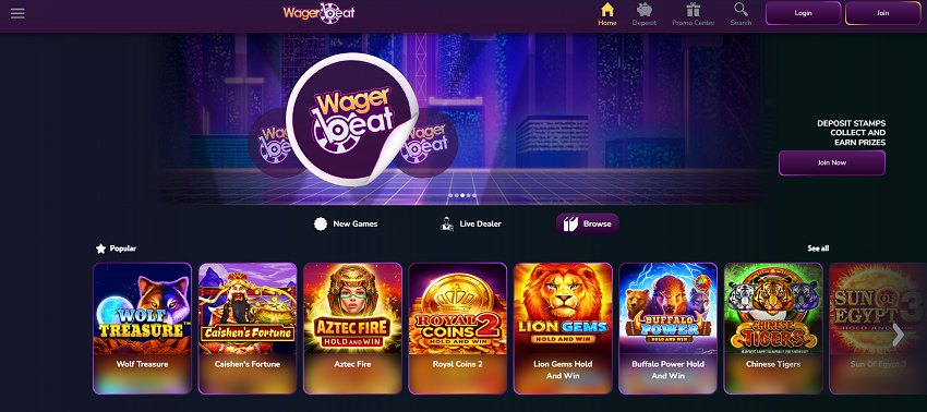 Wager Beat Casino Home Page