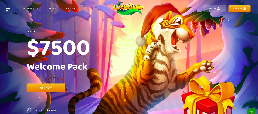 LuckyTiger Casino Home Page