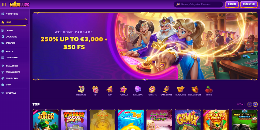 MidasLuck Casino Home Page